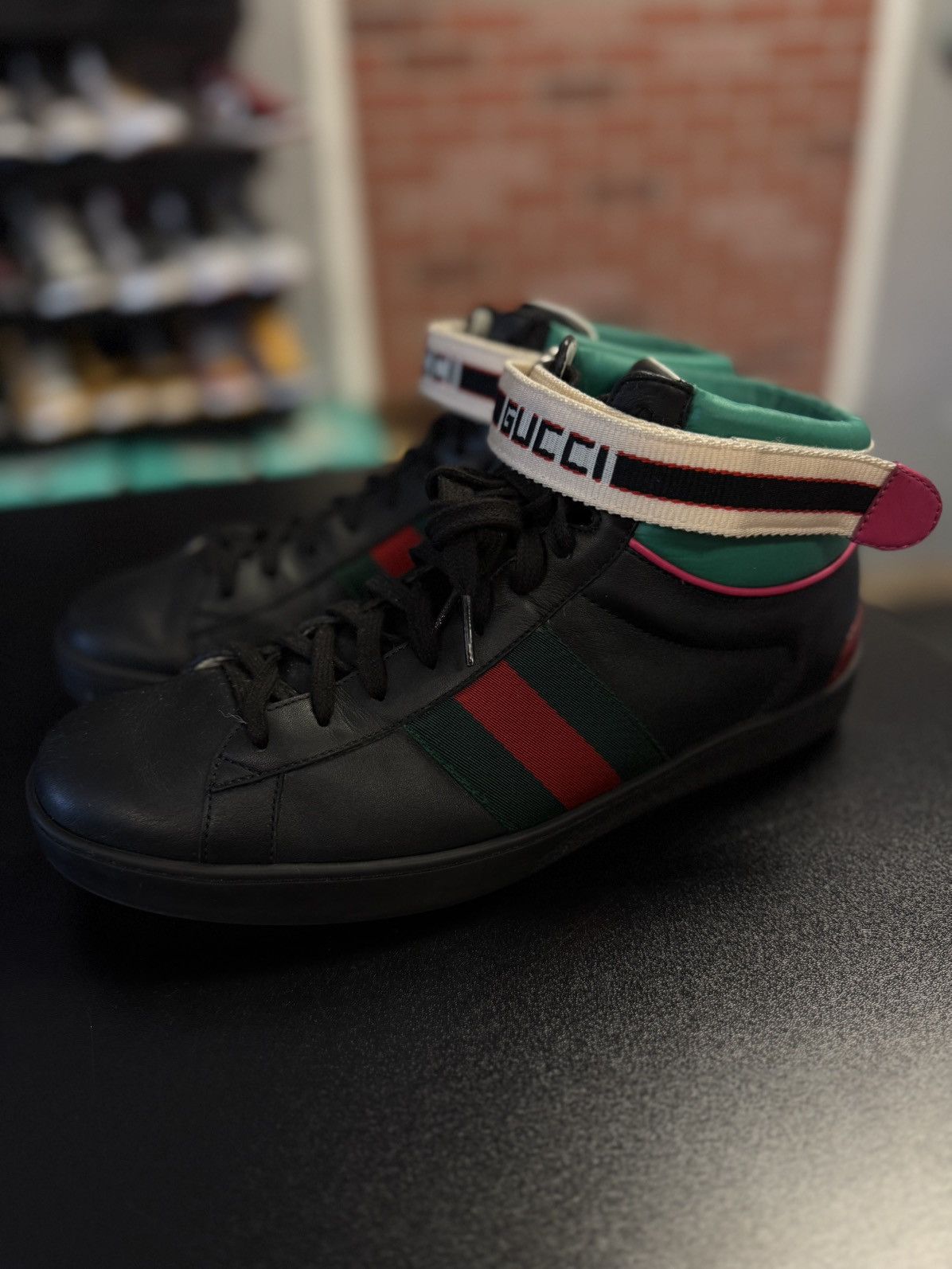 Gucci Gucci Mid Top Sneaker W Strap Size 8G/8.5US Size US 8.5 / EU 41-42 - 2 Thumbnail
