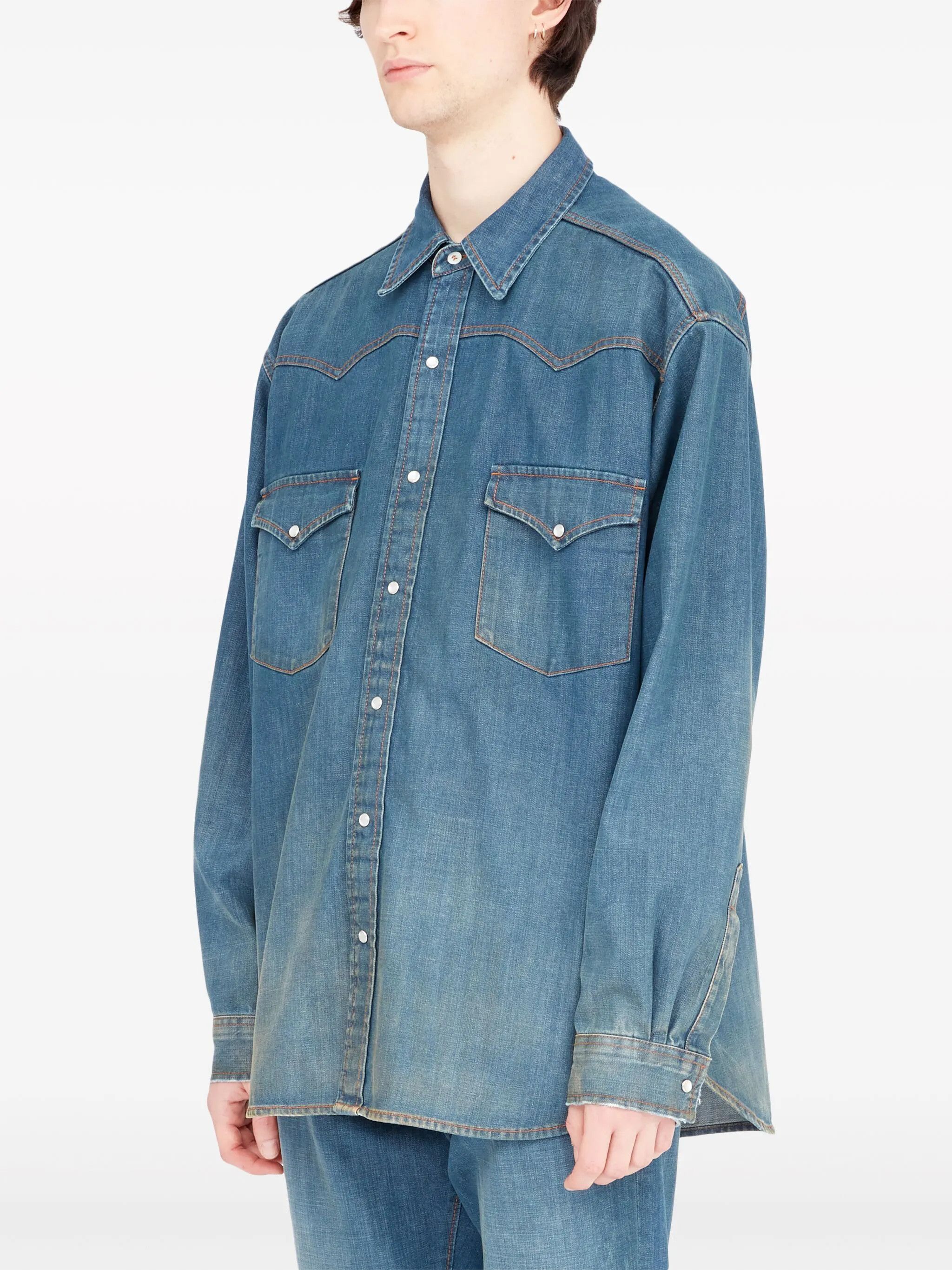 Maison Margiela oc11z0925 Denim Shirt in Blue Size US M / EU 48-50 / 2 - 7 Thumbnail