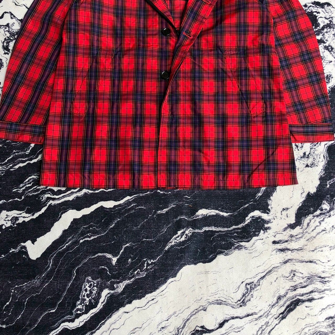 Journal Standard Vintage Y2K Journal Standard Red Tartan Nylon Coat Size US M / EU 48-50 / 2 - 6 Thumbnail