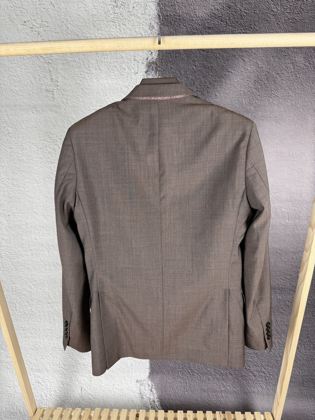 Paoloni Paoloni grey brown 2 button unlined wool blazer Size 38R - 12 Thumbnail