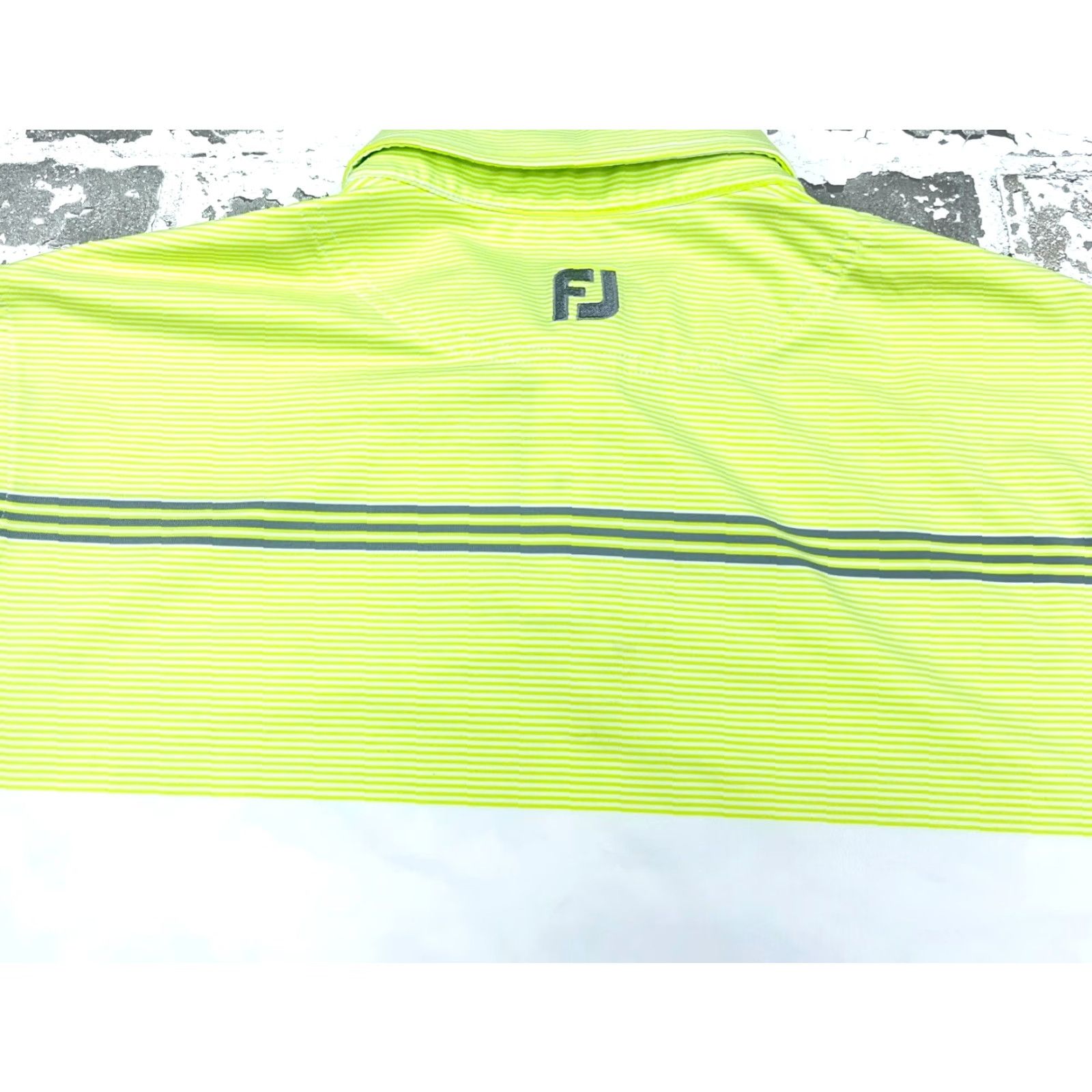Footjoy FootJoy Polo Shirt Men L Yellow White Performance Golf FJ Brand Logo Short Sleeve Button Collared Solid Jersey"} Size US L / EU 52-54 / 3 - 4 Thumbnail