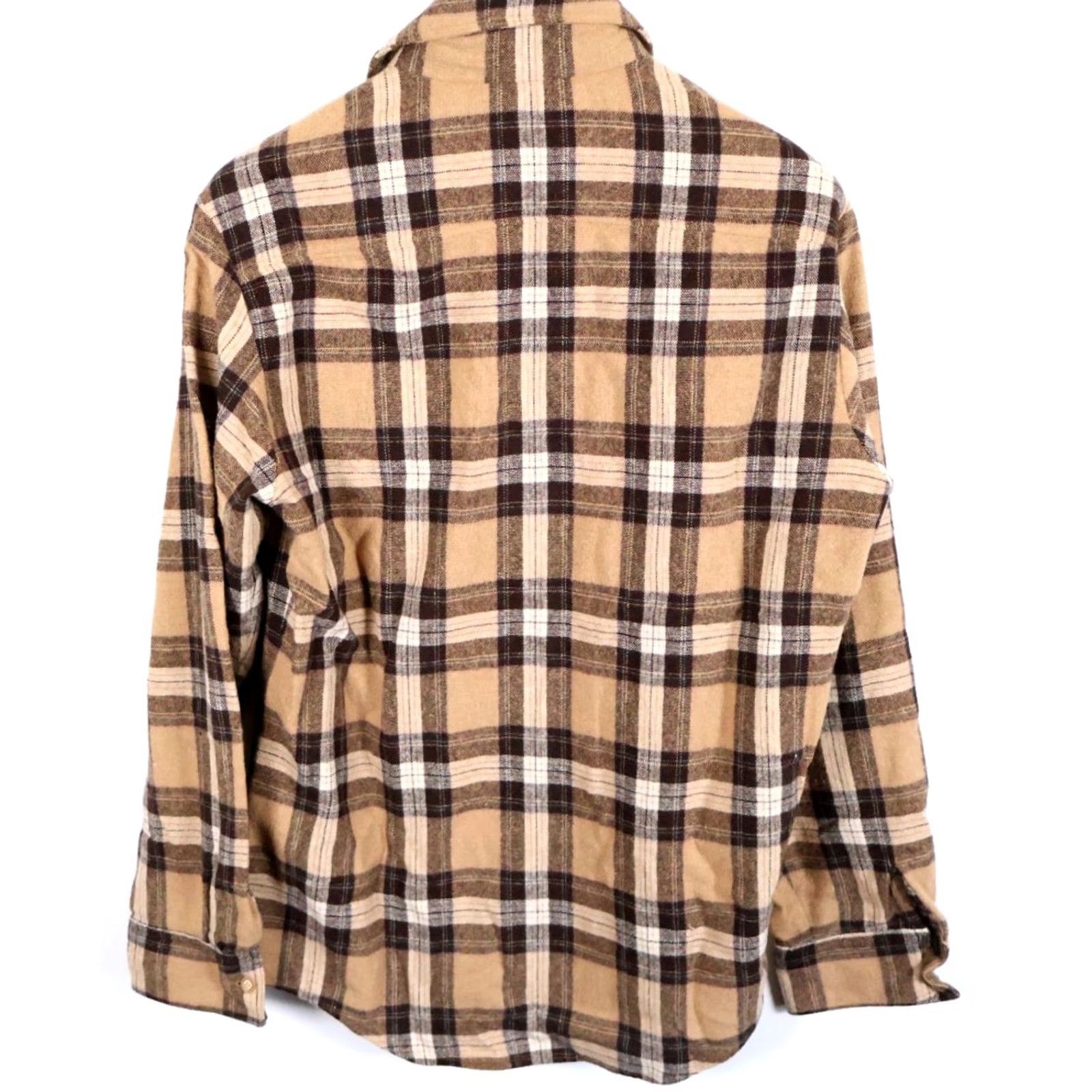 Vintage VINTAGE 80s Wool Blend Flannel Shirt Men Large Brown Plaid Lightweight Grunge Button-Up Pockets Casual Workwear Mens Size US L / EU 52-54 / 3 - 2 Thumbnail
