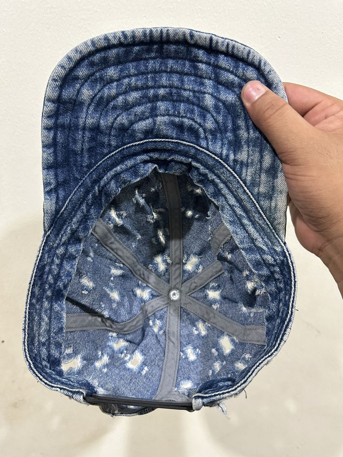 Vintage Distress Denim Hat Size ONE SIZE - 5 Thumbnail