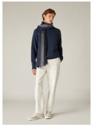 image of Loro Piana O1Srvl11E0424 Girocollo Rapallo Sweatshirt In Navy, Men's (Size Large)