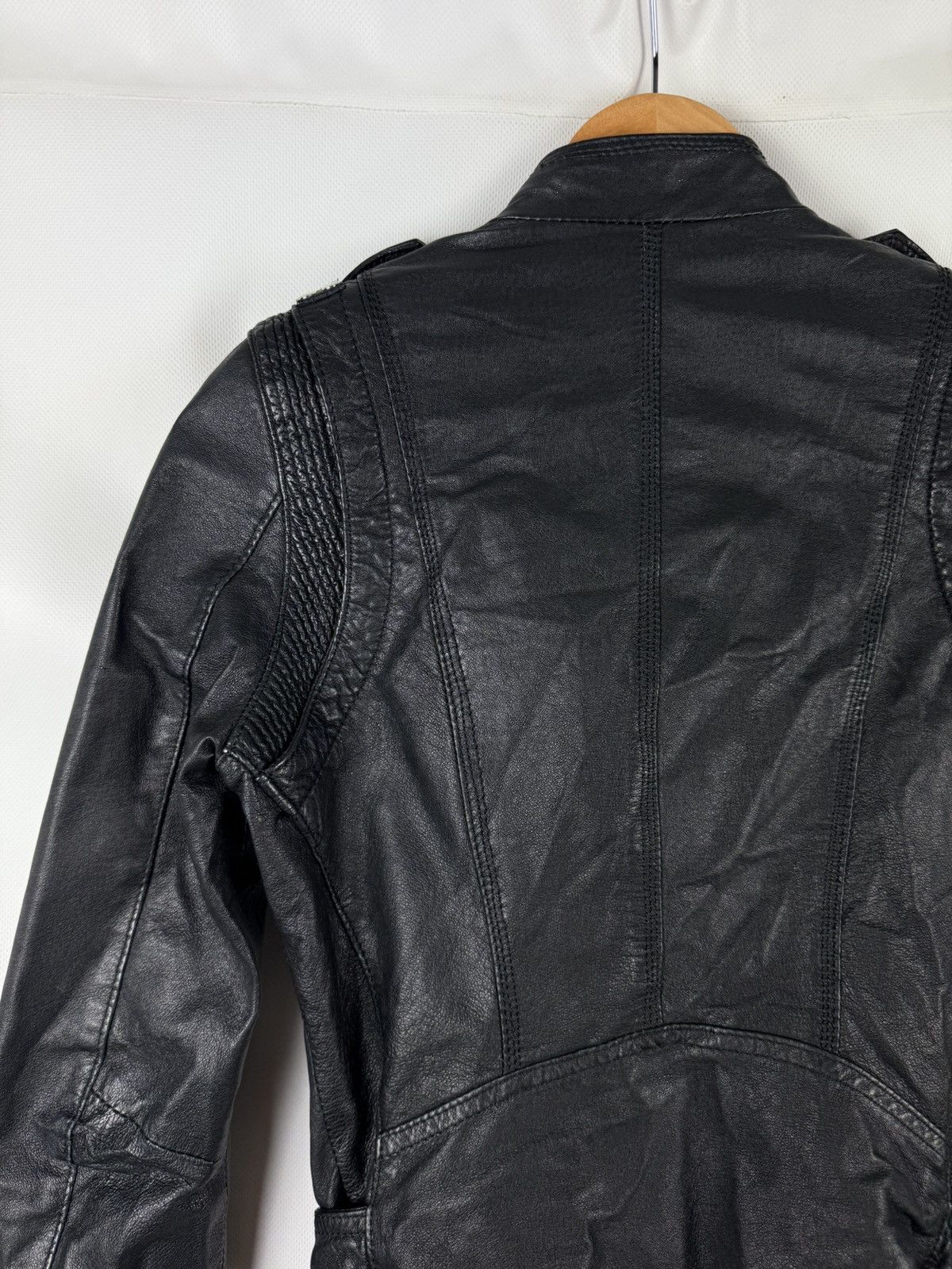 JOFAMA Jofama By Kenza Ladies Gothic Leather Biker Jacket Size 34 Size XS / US 0-2 / IT 36-38 - 13 Thumbnail