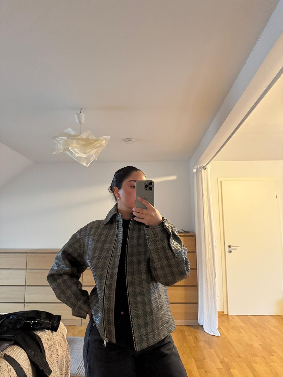 Cos COS Checked Woven Leather Besuchen > Jacket | endource Size XXS / US 00 / IT 34 - 1 Thumbnail