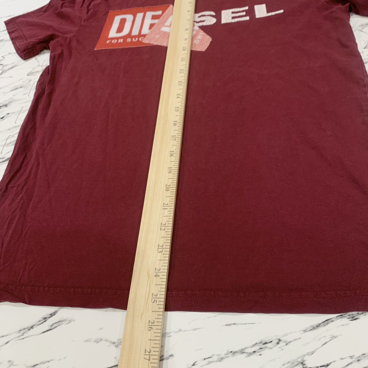 Diesel Diesel Short Sleeve Shirt Logo Tee Burgundy Size Medium Size US M / EU 48-50 / 2 - 9 Thumbnail