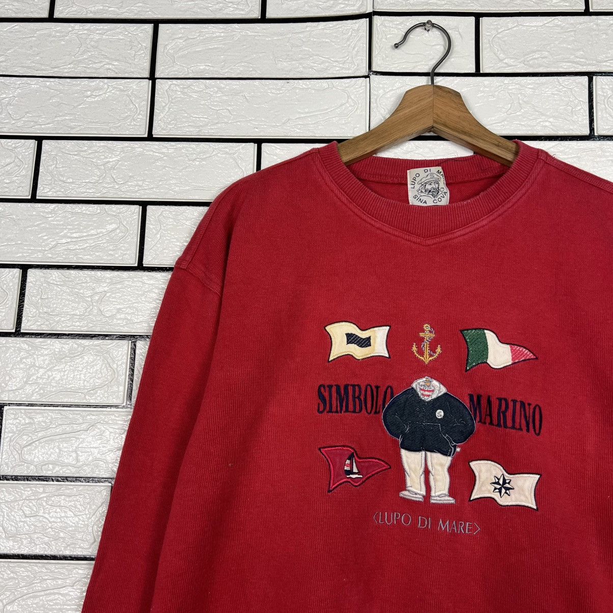 Vintage LUPO DI MARE Sina Cova Simbolo Marino Sweatshirt #3976-C181 Size US M / EU 48-50 / 2 - 4 Thumbnail