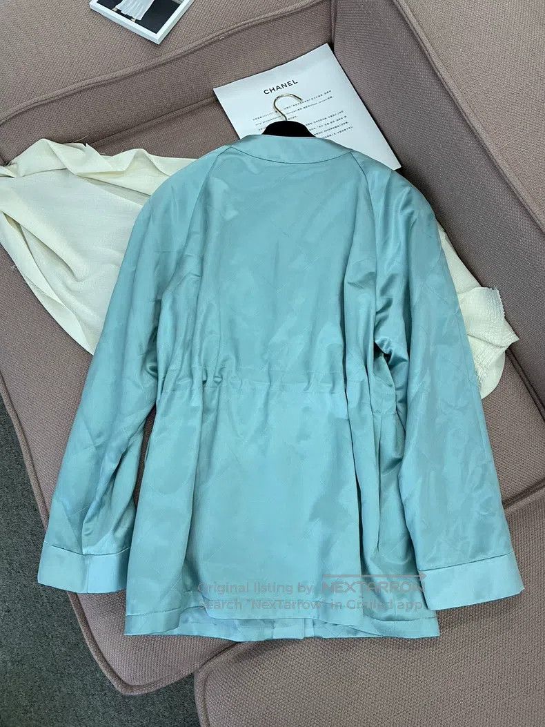 Chanel Chanel 23P Lake Blue Silk Drawstring Windbreaker Jacket Size XXS / US 00 / IT 34 - 4 Thumbnail