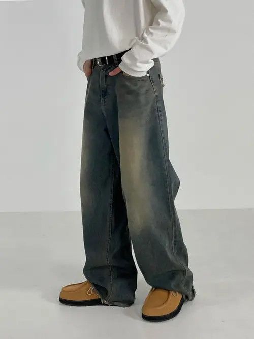 VIBE Blue Baggy Washed Denim Jeans Size US 32 / EU 48 - 3 Thumbnail