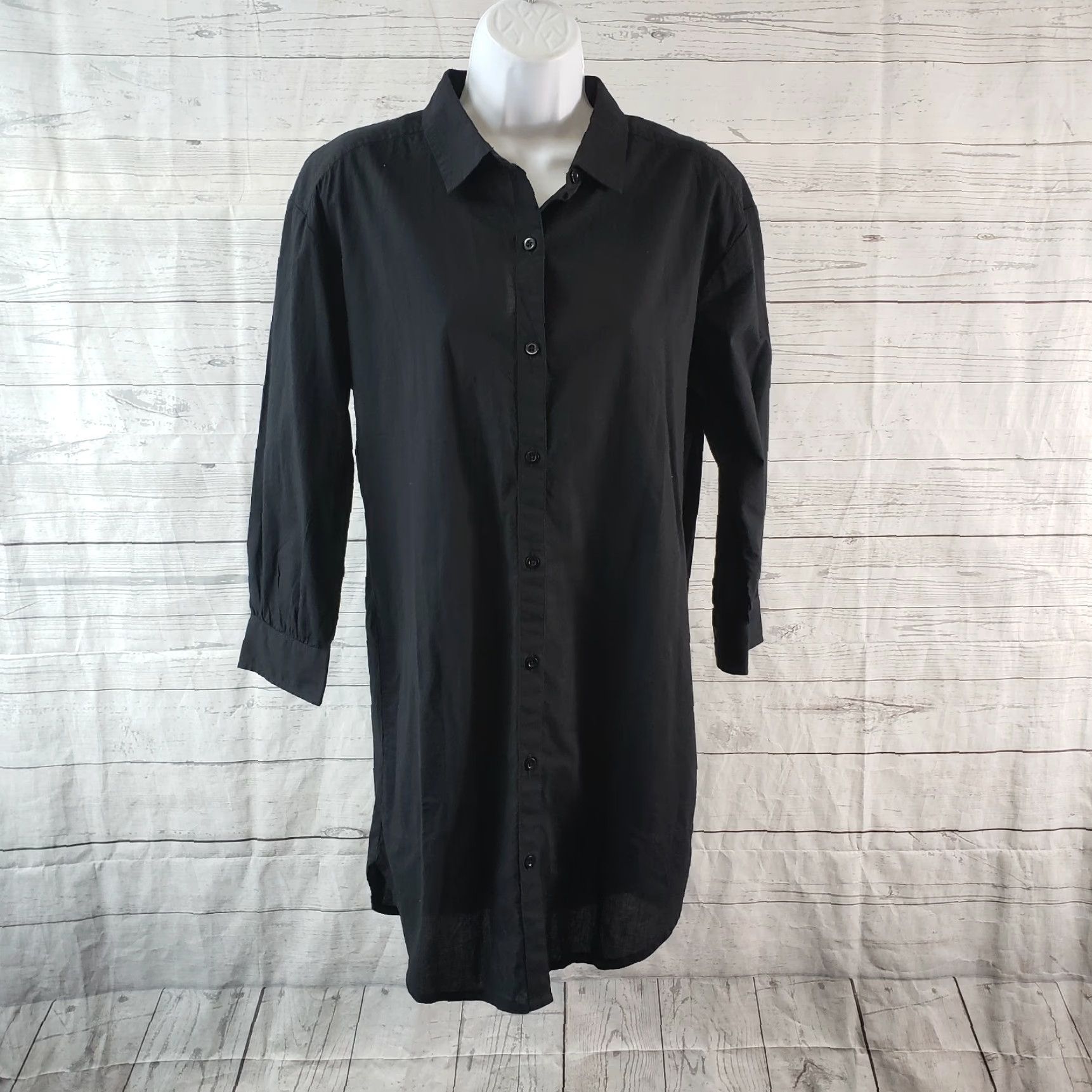 Prana prAna Womens Mauzy Tunic Shirt Small Black Button-Up 3/4 Sleeve Organic Cotton Womens Tunic 3/4 Sleeve Black Button-Up Cotton Size S / US 4 / IT 40 - 2 Thumbnail