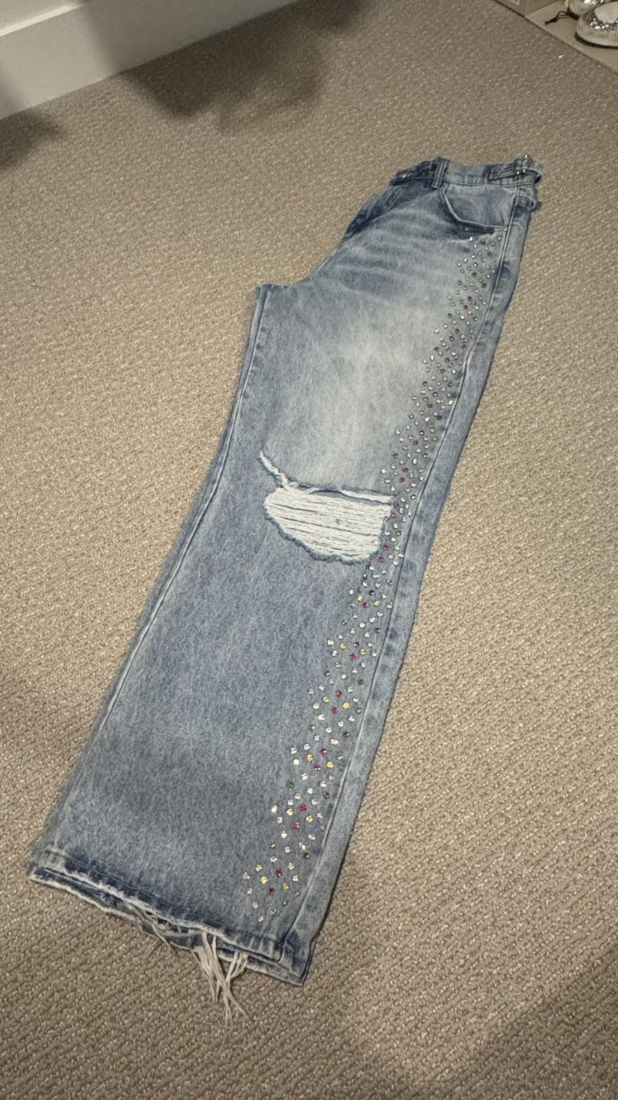 HMDD HAPPY MEMORIES DON’T DIE CRYSTAL JEANS Size US 34 / EU 50 - 4 Thumbnail