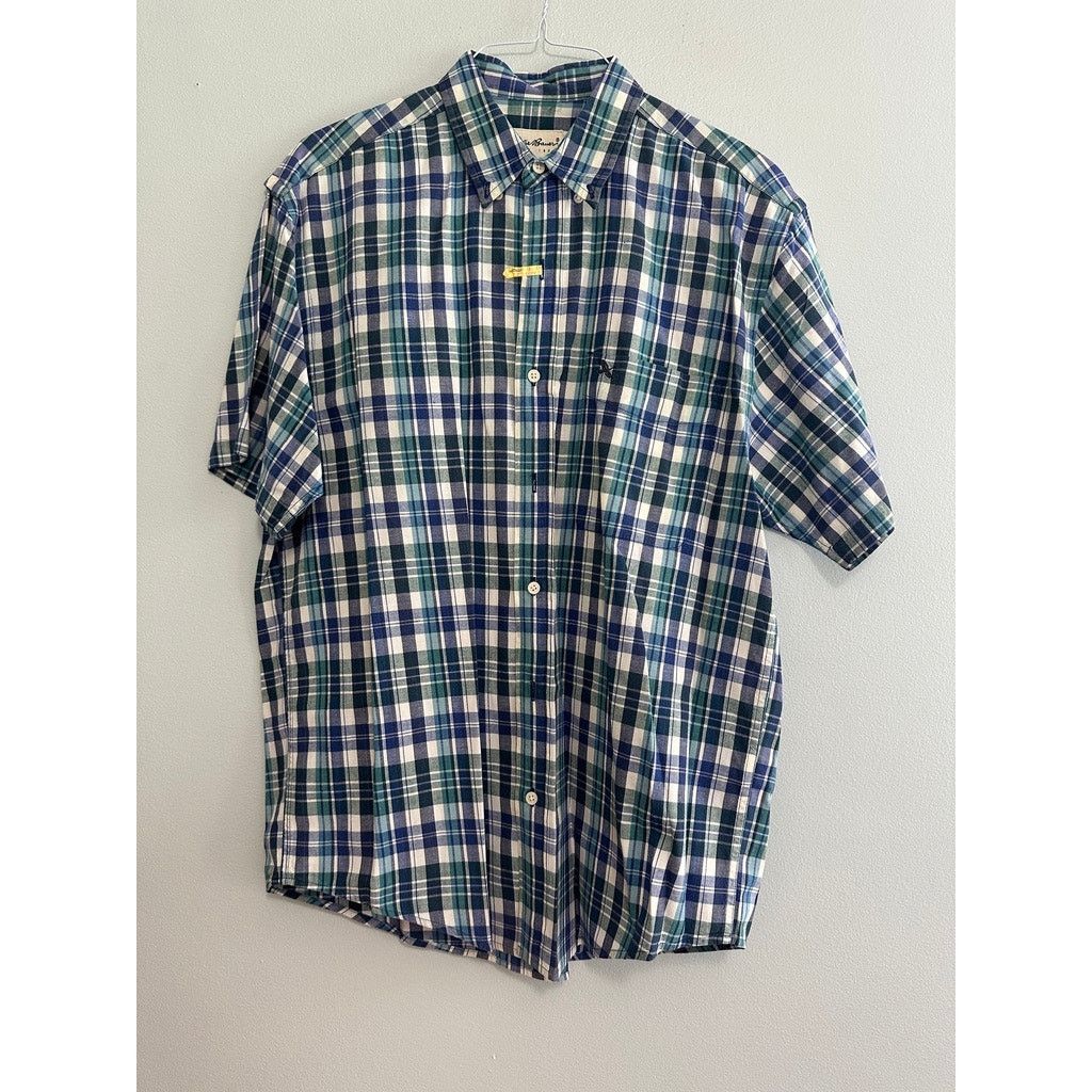 Eddie Bauer Eddie Bauer blue plaid short sleeve button down size M Size US M / EU 48-50 / 2 - 2 Thumbnail