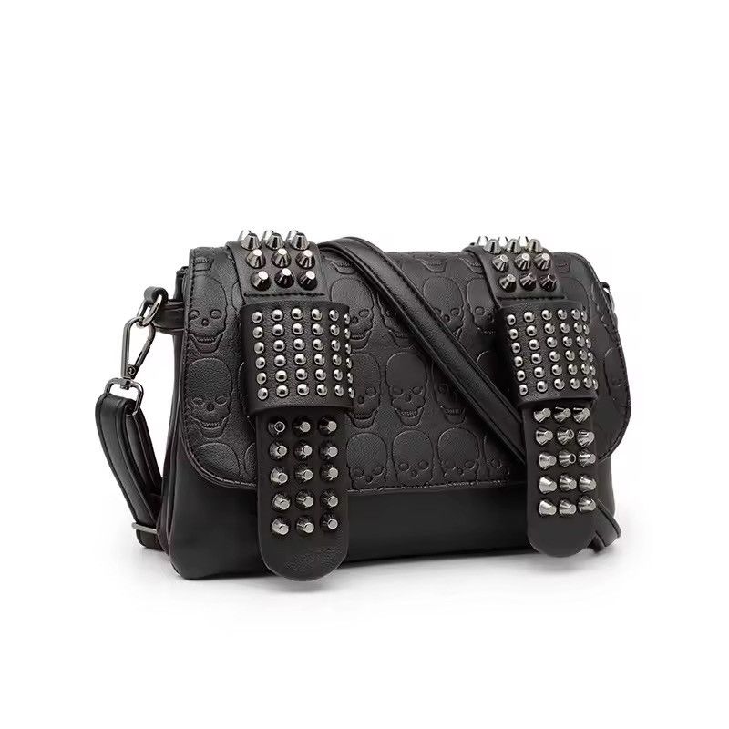 Japanese Brand Black Rivet Shoulder Bag Size ONE SIZE - 10 Thumbnail