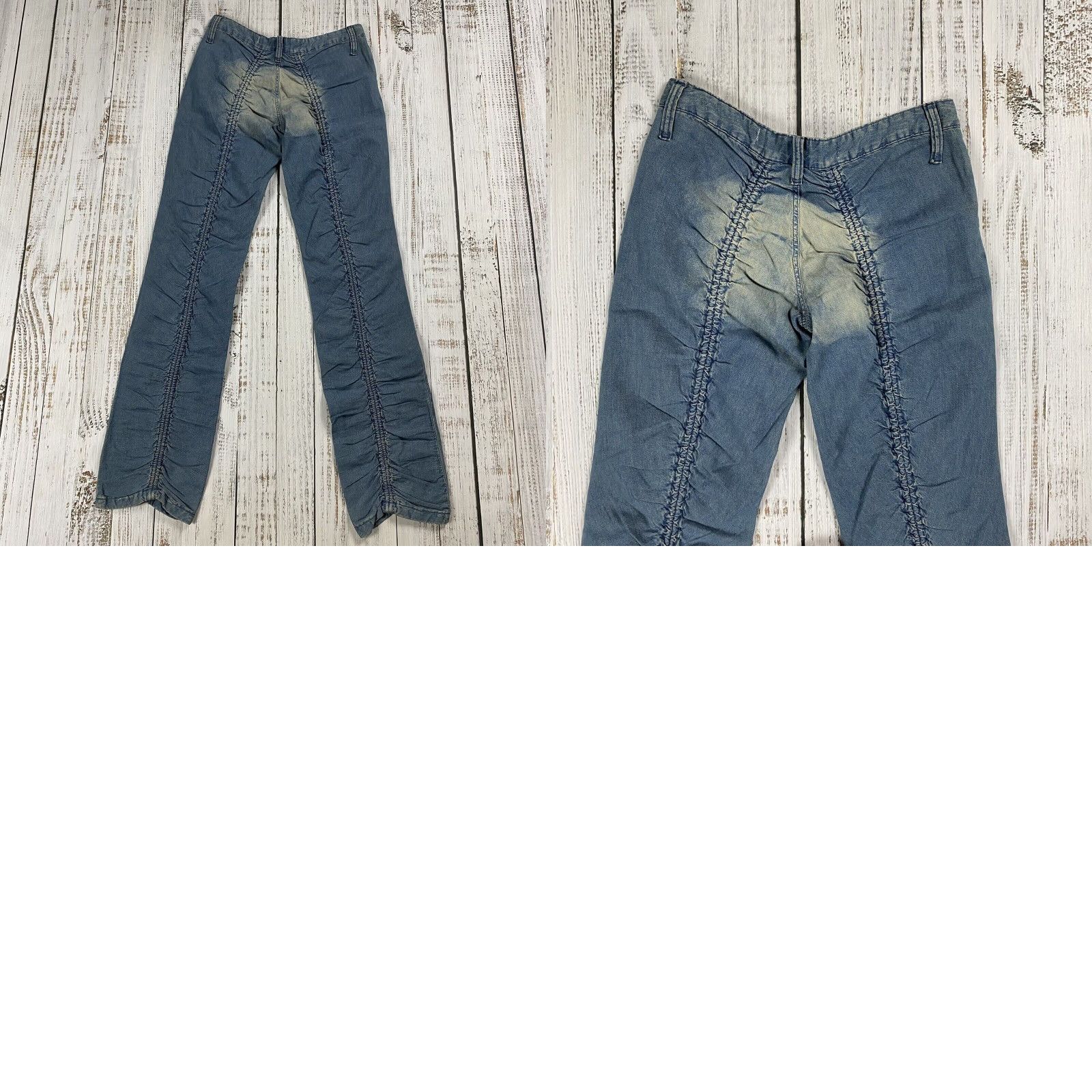Vintage VINTAGE YES, BRAZIL JEANS RUFFLE DISTRESSED FLARE JEANS WOMENS 28 BLUE Y2K Size 28" / US 6 / IT 42 - 8 Thumbnail