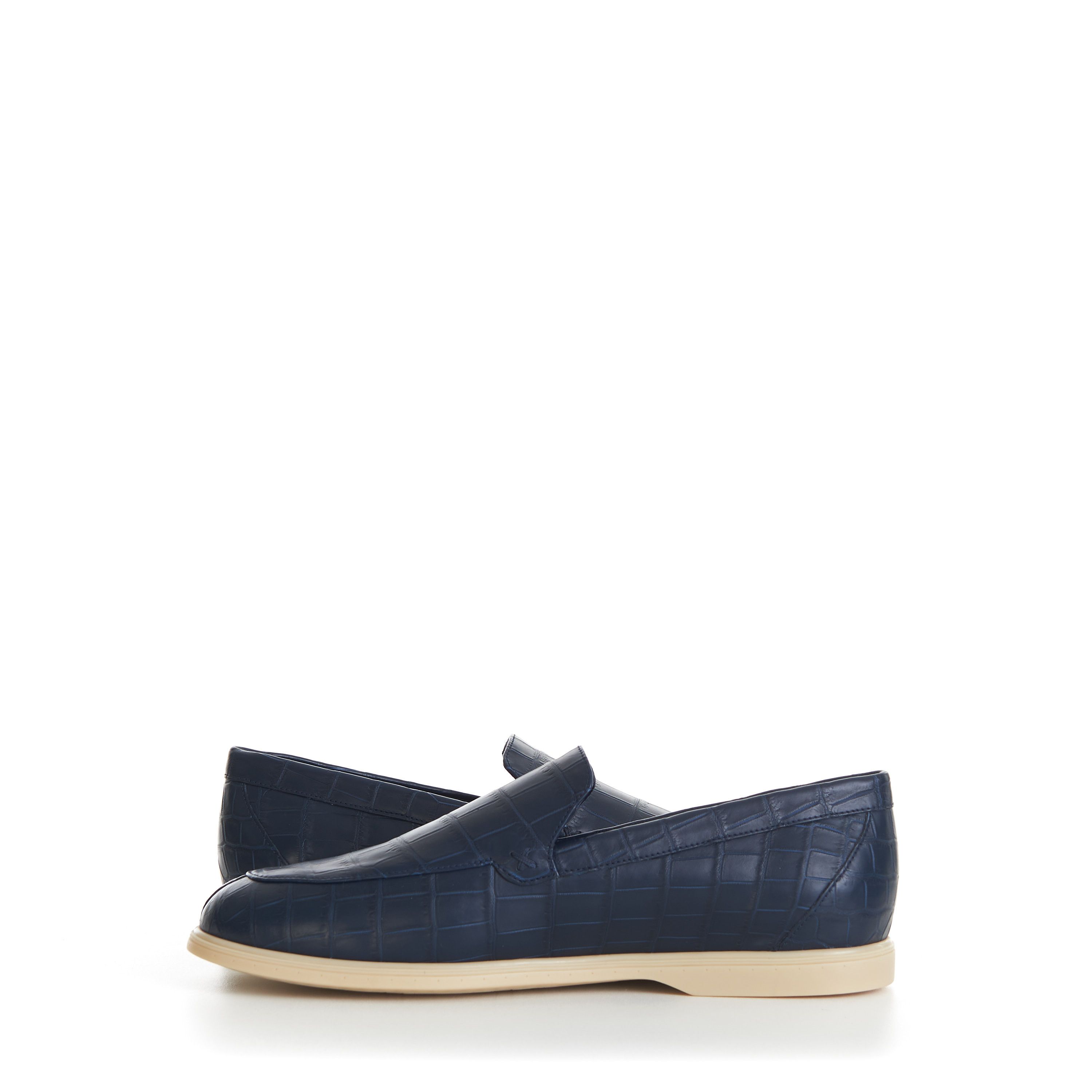 Stefano Ricci Blue Matted Crocodile Leather Loafers Size US 10 / EU 43 - 9 Thumbnail