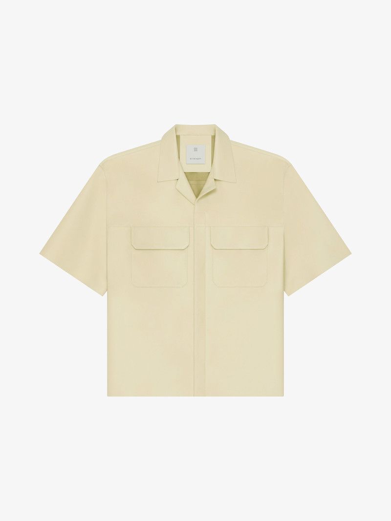 Givenchy o1w1db10326 Short Sleeve Leather Shirt in Beige Size US S / EU 44-46 / 1 - 1 Thumbnail