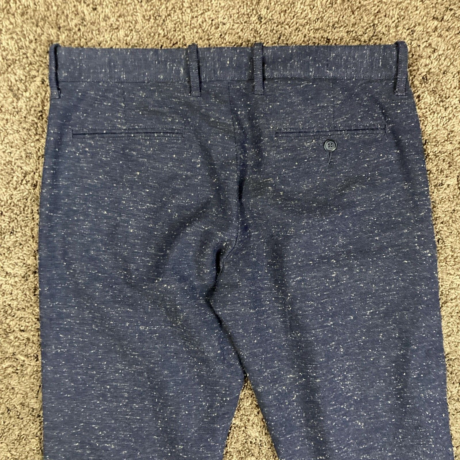 J.Crew J Crew Driggs Blue Speckle Cotton Blend Flat Front Pants 32 Size US 34 / EU 50 - 6 Thumbnail