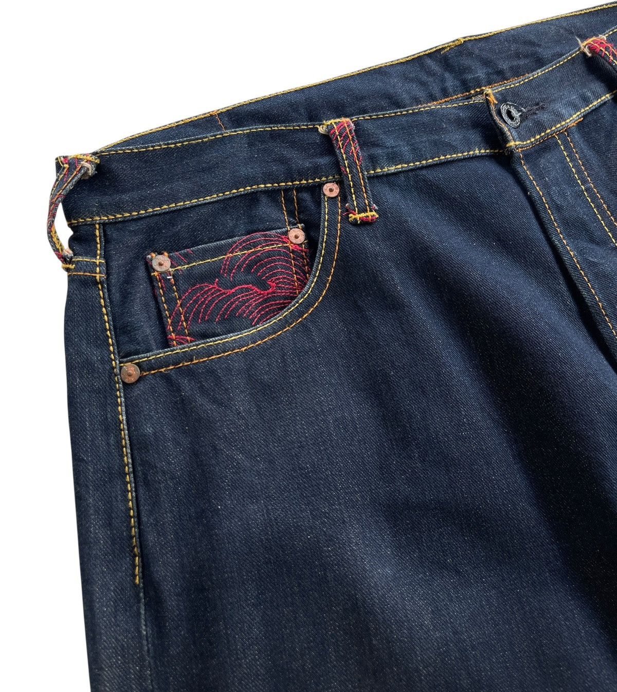 Red Monkey RMC Jeans Scarlet Tsunami Wave By Martin Ksohoh Size US 39 - 7 Thumbnail