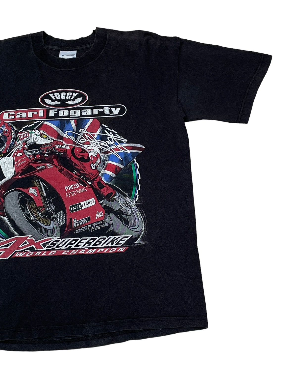 Vintage Vintage Motorcycle Racer Carl Fogarty T-Shirt 1999s Size US M / EU 48-50 / 2 - 5 Thumbnail