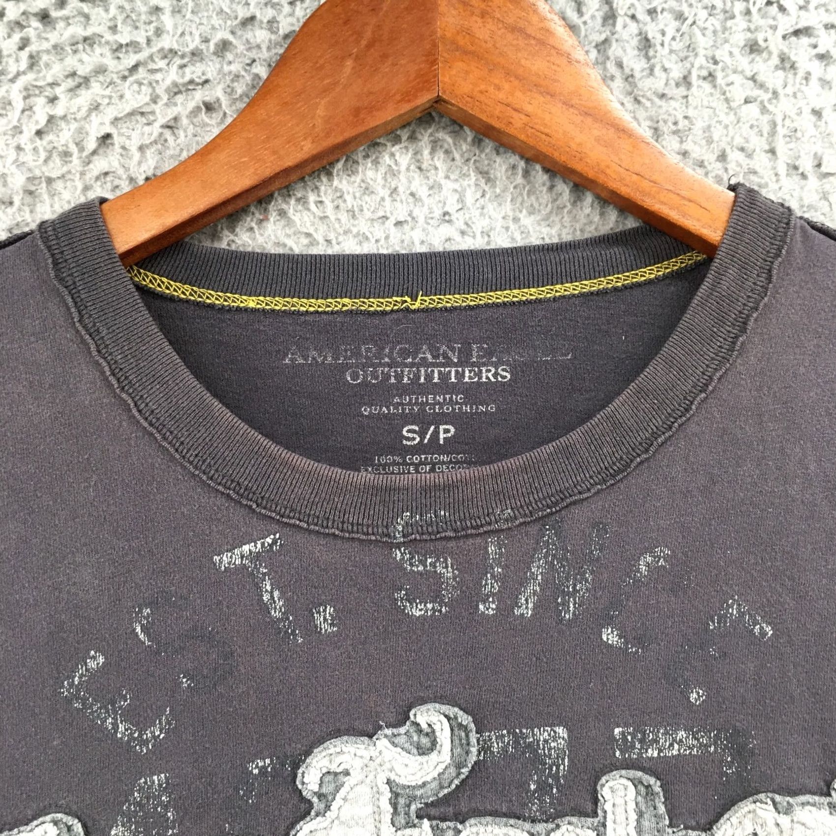 American Eagle Outfitters American Eagle Outfitters Tee Top Womens Small Gray Cotton Short Sleeve Round Neck Pullover Size S / US 4 / IT 40 - 3 Thumbnail