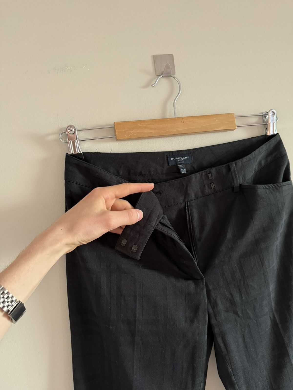 Burberry Burberry Black Nova Check Flared Trousers Size 28" / US 6 / IT 42 - 6 Thumbnail