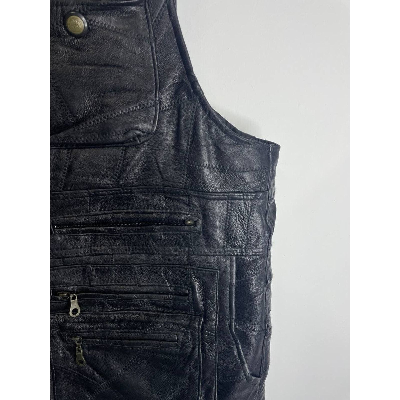 Vintage Vintage Black Leather Utility Vest with Multi Pockets Size L Size US L / EU 52-54 / 3 - 4 Thumbnail