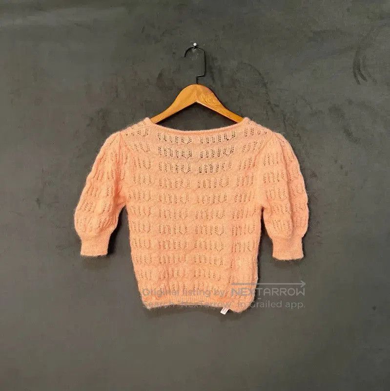 Miu Miu Miu Miu Pink Short-Sleeve Wool T-Shirt . Size XS / US 0-2 / IT 36-38 - 2 Thumbnail