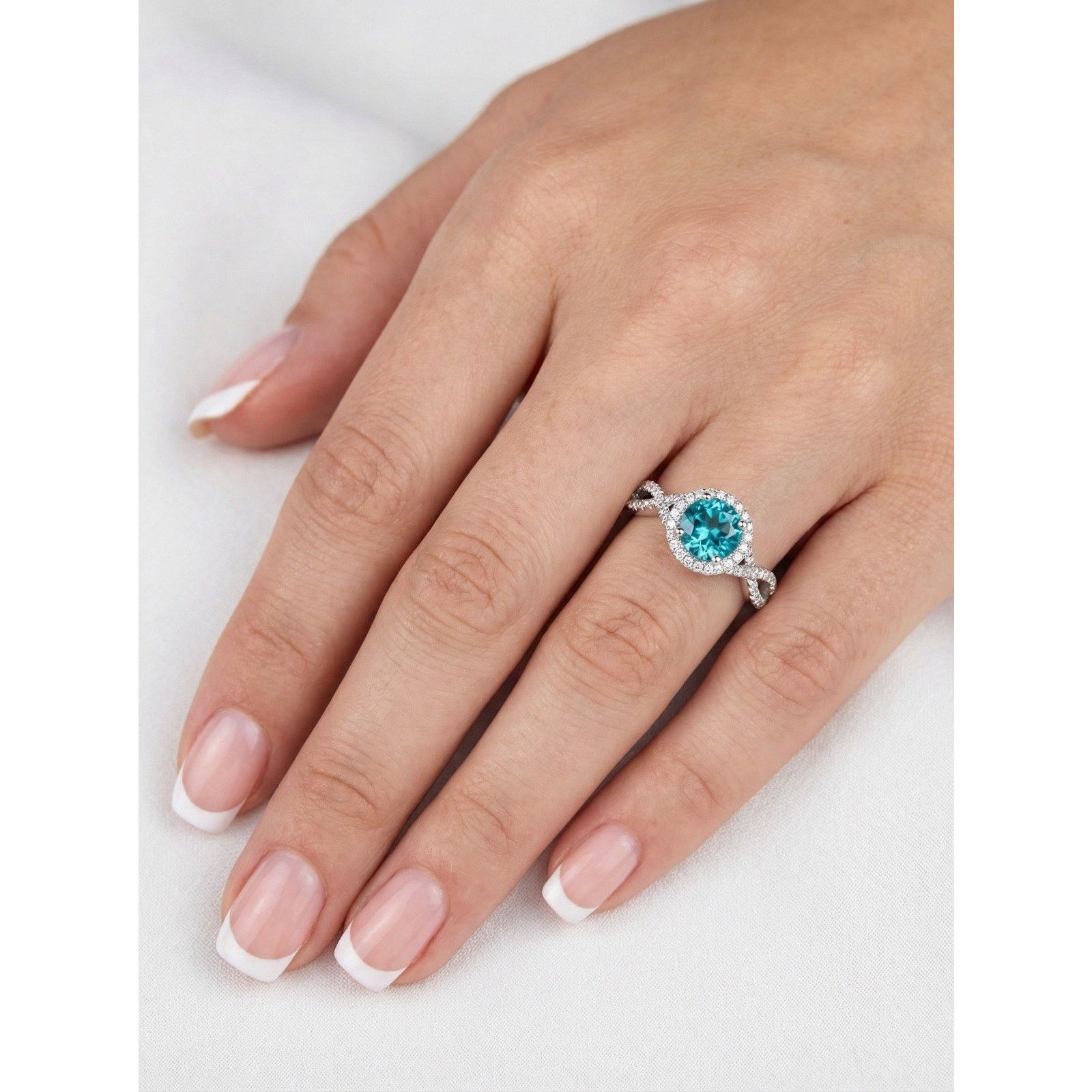 Other Exquisite 0.5ct Mystic Moissanite Halo Ring VVS1 Adjustable Size ONE SIZE - 4 Thumbnail