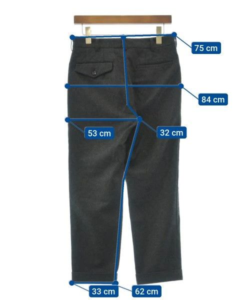 Comme des Garcons Homme Plus Casual Pants Slacks Plain Zipper Wool Hem Folded Gray Size US 30 / EU 46 - 3 Thumbnail