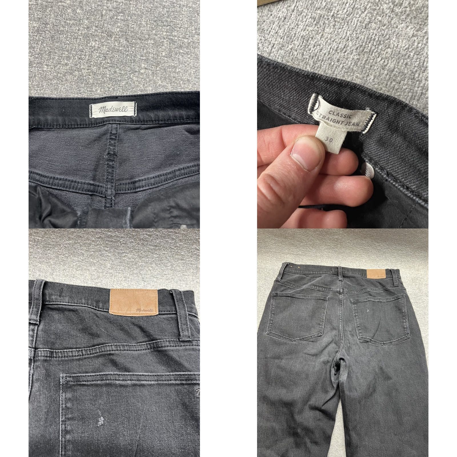 Madewell Madewell Jeans Black Women’s 30 High Rise 32x26 Classic Straight Inseam 26 Wide-Leg N M 234 NM234 Size 30" / US 8 / IT 44 - 8 Thumbnail