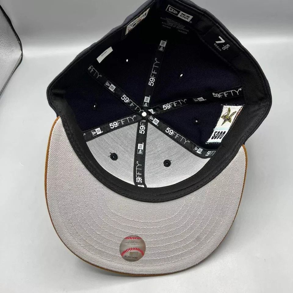 New Era Houston Astros Hat Men 7 5/8 59Fifty New Era MLB Fitted Cap Size ONE SIZE - 2 Thumbnail