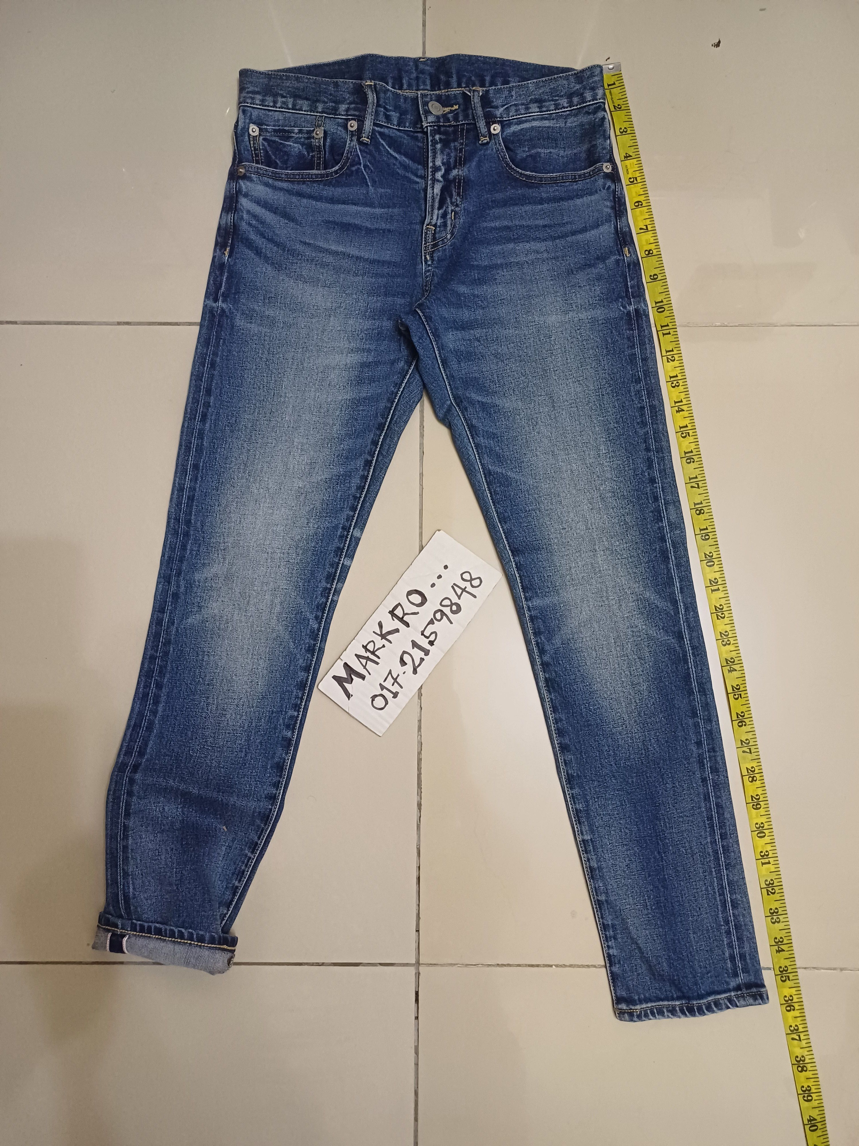 image of Nice Faded/ Distressed Design Ships Selvedge Jeans in Faded Blue, Men's (Size 28)