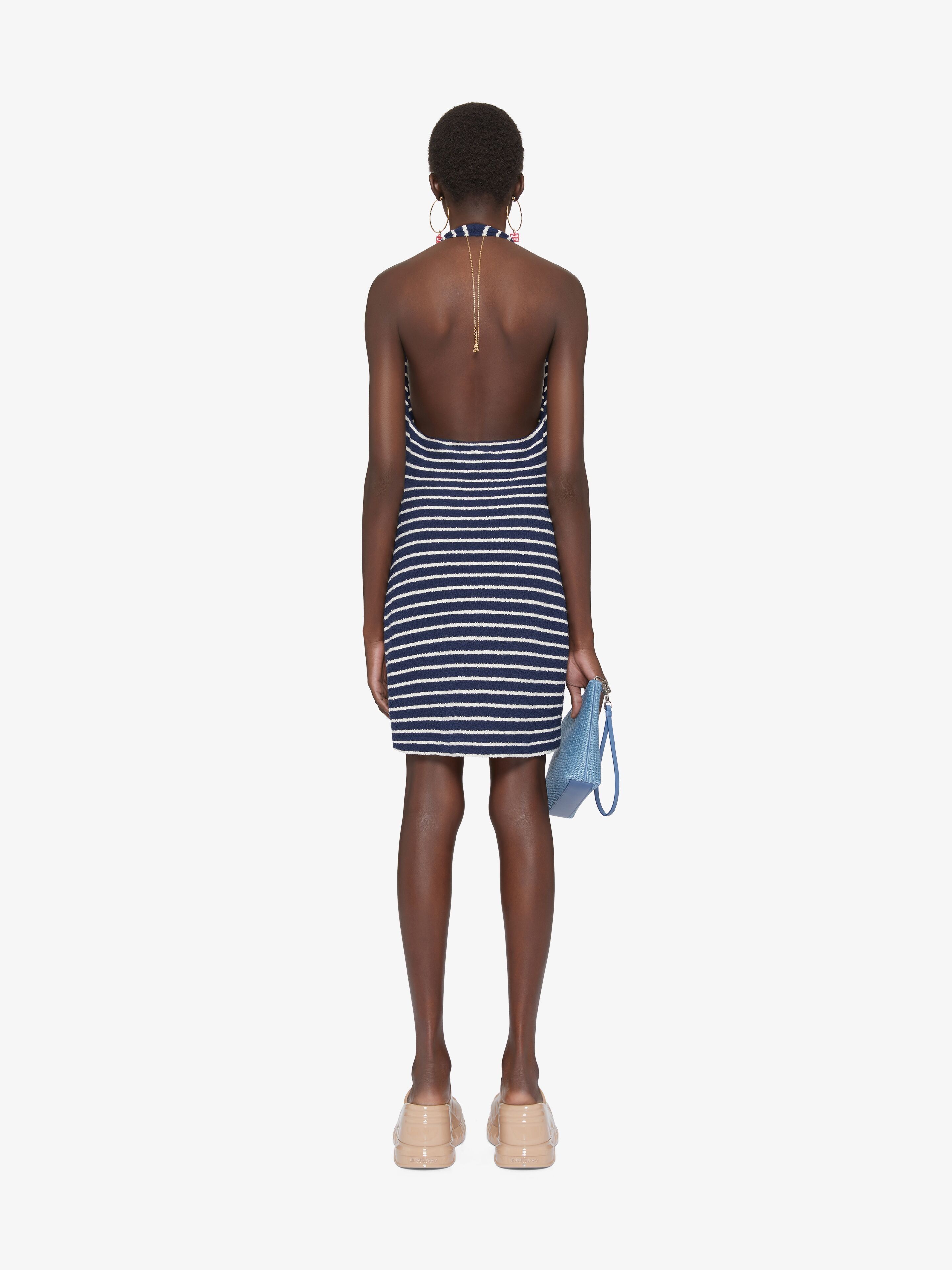 Givenchy o1w1db10825 Halter Neck Towelling Dress in Blue/White Size XS / US 0-2 / IT 36-38 - 4 Thumbnail