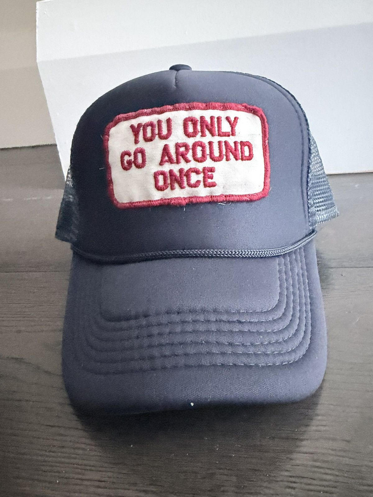 Other Vintage 90’s Patch on New Navy Blue Trucker Hat Size ONE SIZE - 2 Thumbnail
