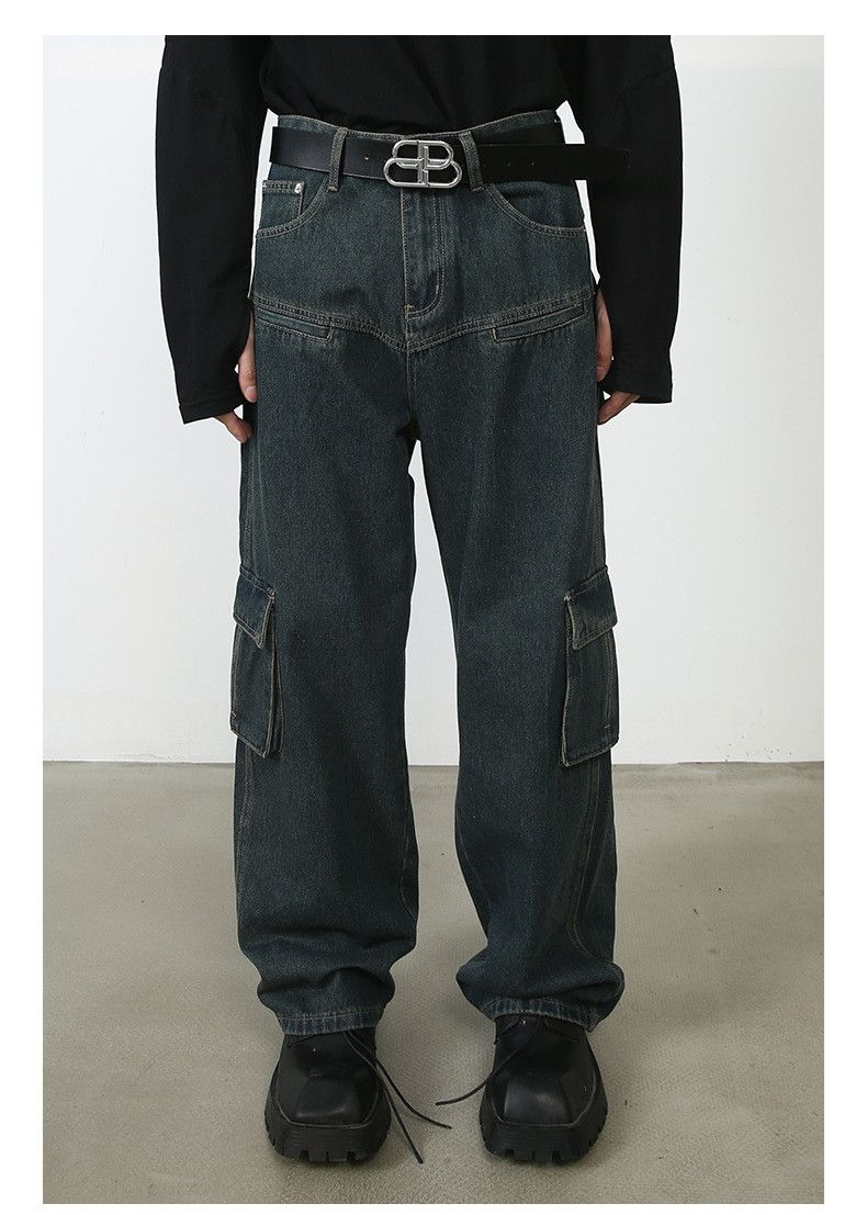 Japanese Brand × Jean Multi-pocket American washed distressed loose cargo jeans Size US 32 / EU 48 - 1 Thumbnail
