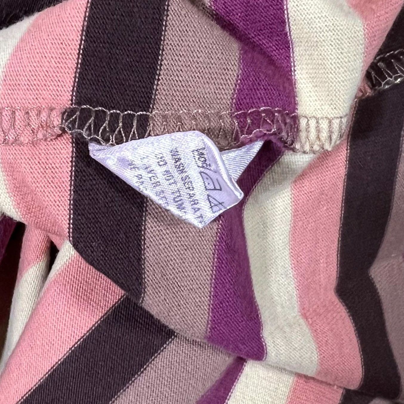 ASH DASH Early 00’s Essential Multi Colour Block Striped T-Shirt Women's L Knit Shirt Multicoloured Purple/Brown/Cream/Peach Mix Womens L Size L / US 10 / IT 46 - 3 Thumbnail