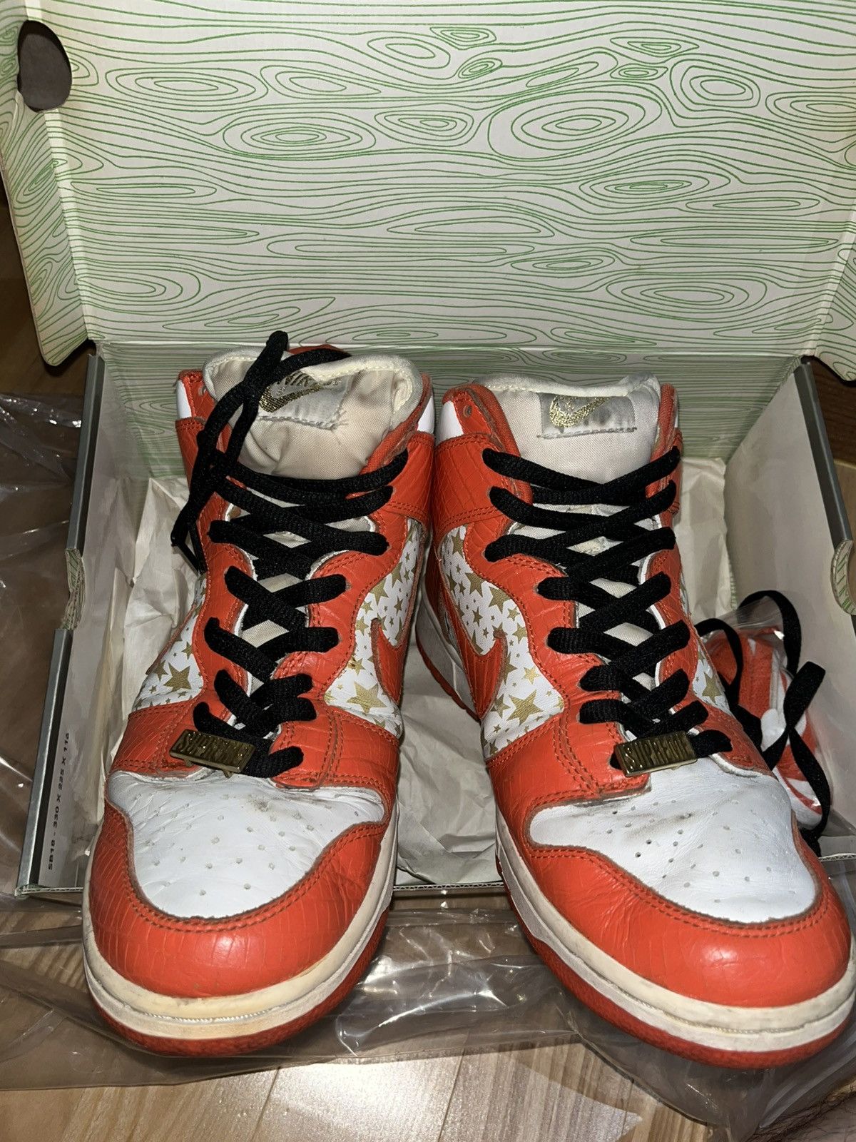 Nike × Supreme Supreme x Nike Dunk 2003 High Pro SB ‘Orange Stars’ SAMPLE Size US 10 / EU 43 - 6 Thumbnail