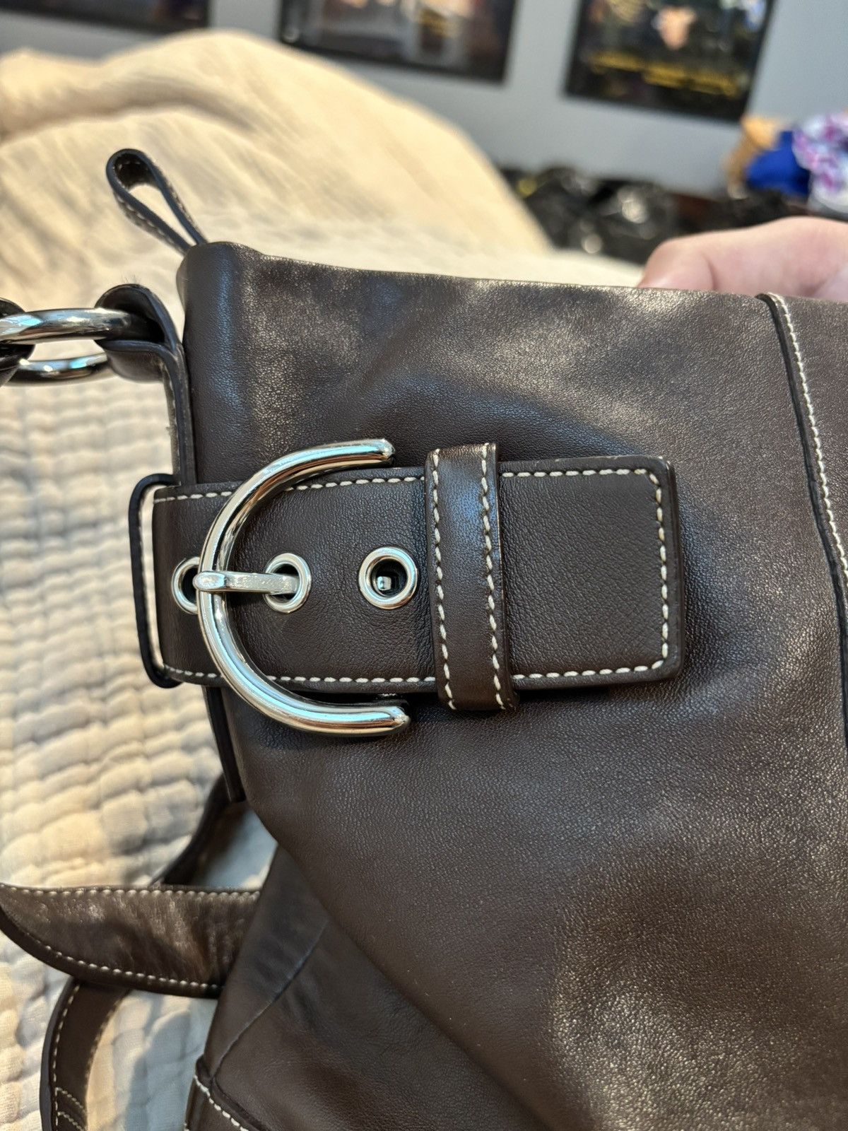 Coach Coach Soho Leather Hobo Bag F05S-1452 DarkBrown Buckle Purse Size ONE SIZE - 5 Thumbnail