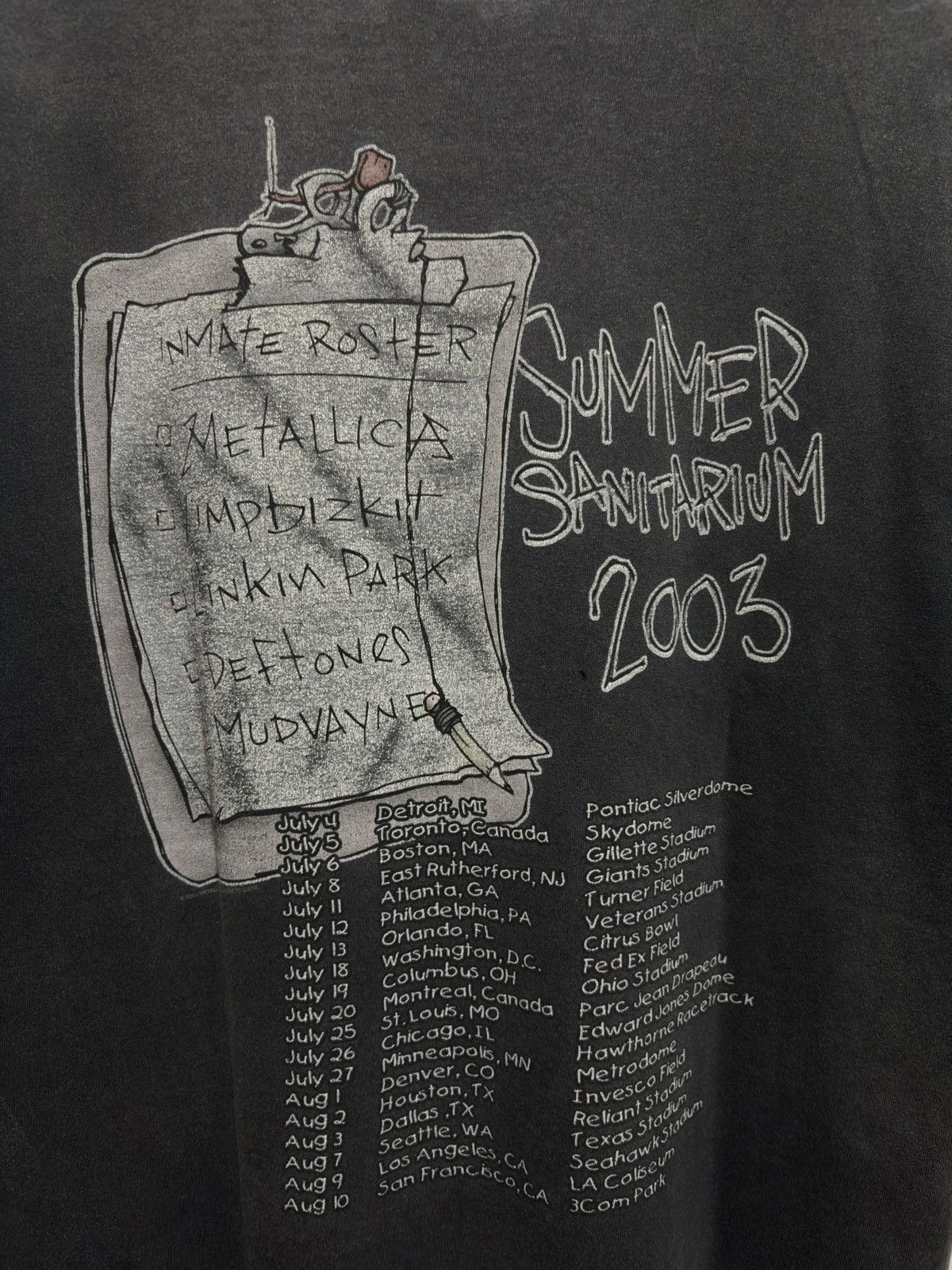 Band Tees vintage 2003 Summer Sanitarium Metallica Deftones Size US XL / EU 56 / 4 - 5 Thumbnail