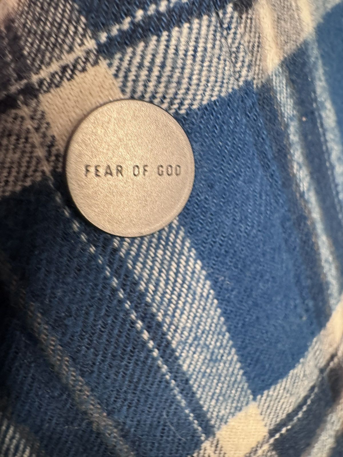 Fear of God Sixth Collection Blue Plaid Shirt Jacket