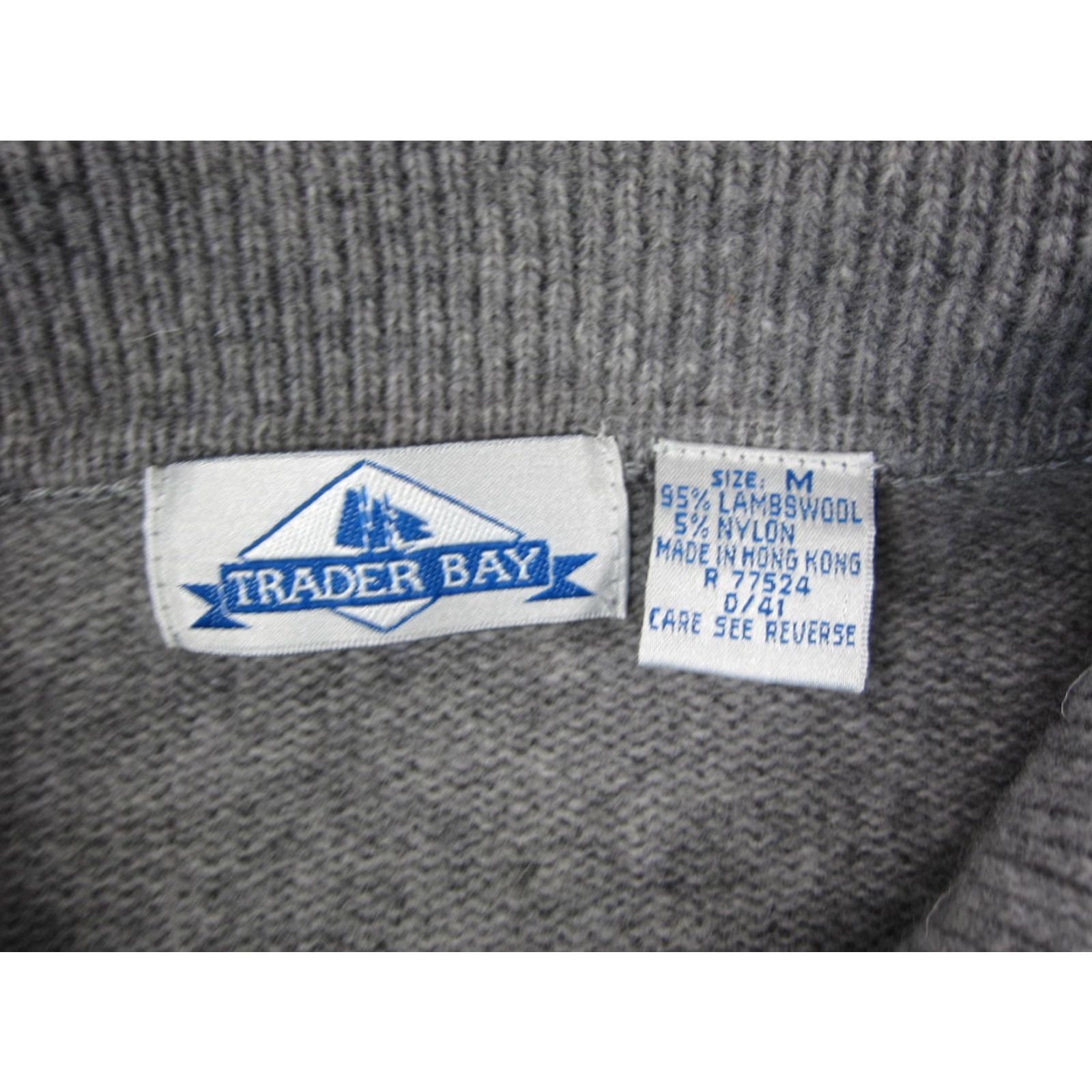 Vintage VINTAGE Traders Bay Sweater Men M Gray Wool Nylon Knit Collared 90s 80s Pullover Shirt? Size US M / EU 48-50 / 2 - 3 Thumbnail