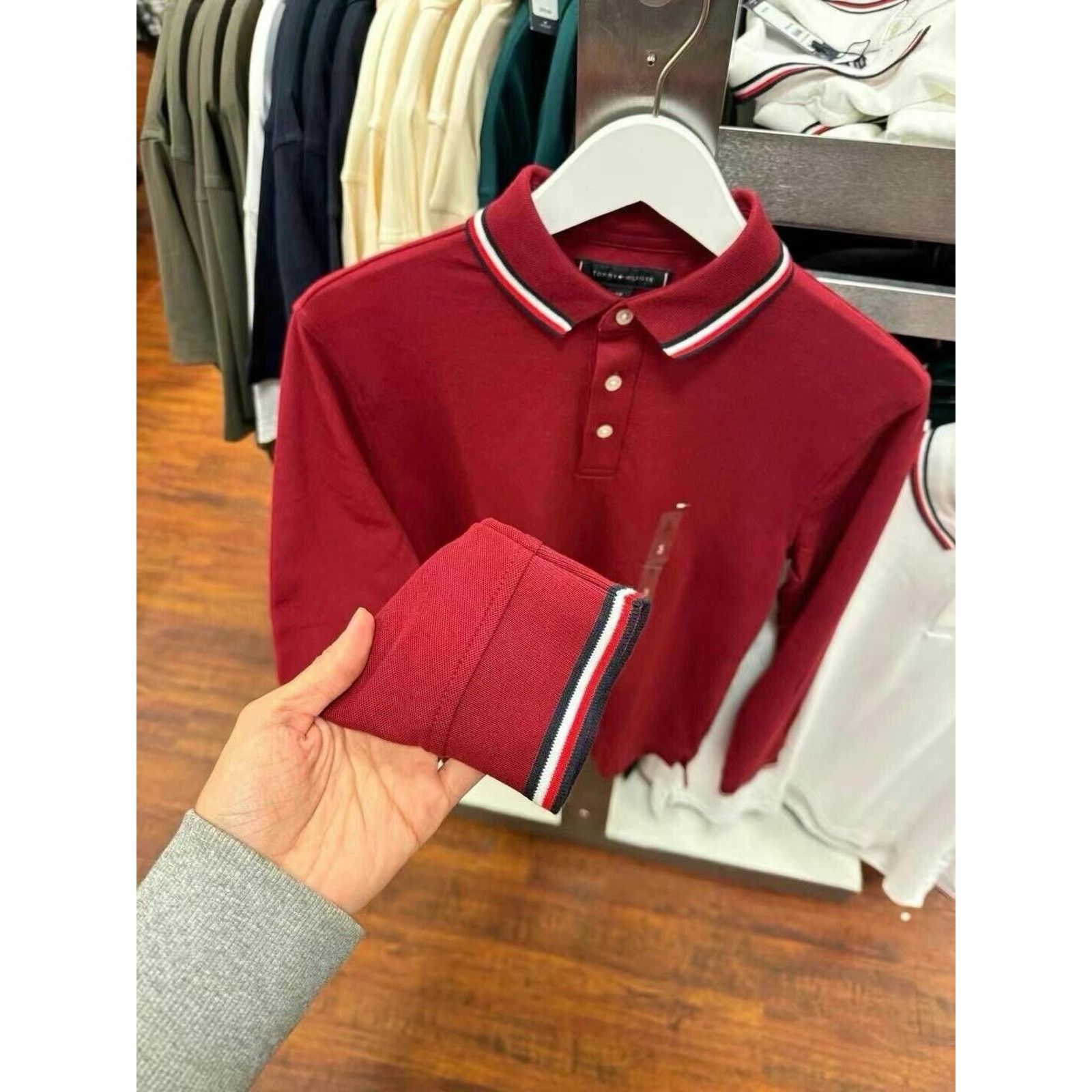 Tommy Hilfiger NEW Tommy Hilfiger Men's Long Sleeve Regular Fit Polo Large Size US L / EU 52-54 / 3 - 3 Thumbnail
