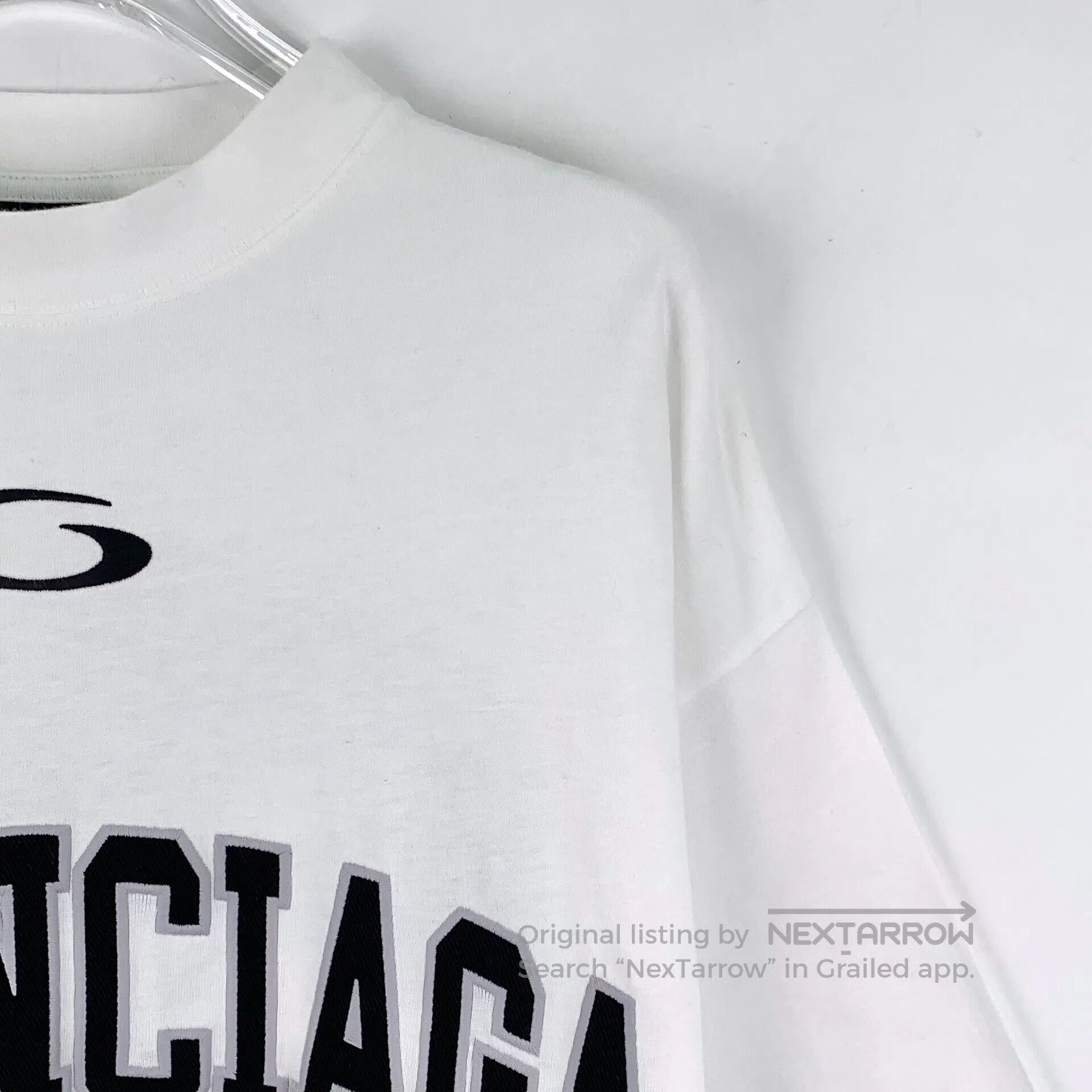 Balenciaga Balenciaga White logo lettering print cotton round neck sh Size US S / EU 44-46 / 1 - 3 Thumbnail
