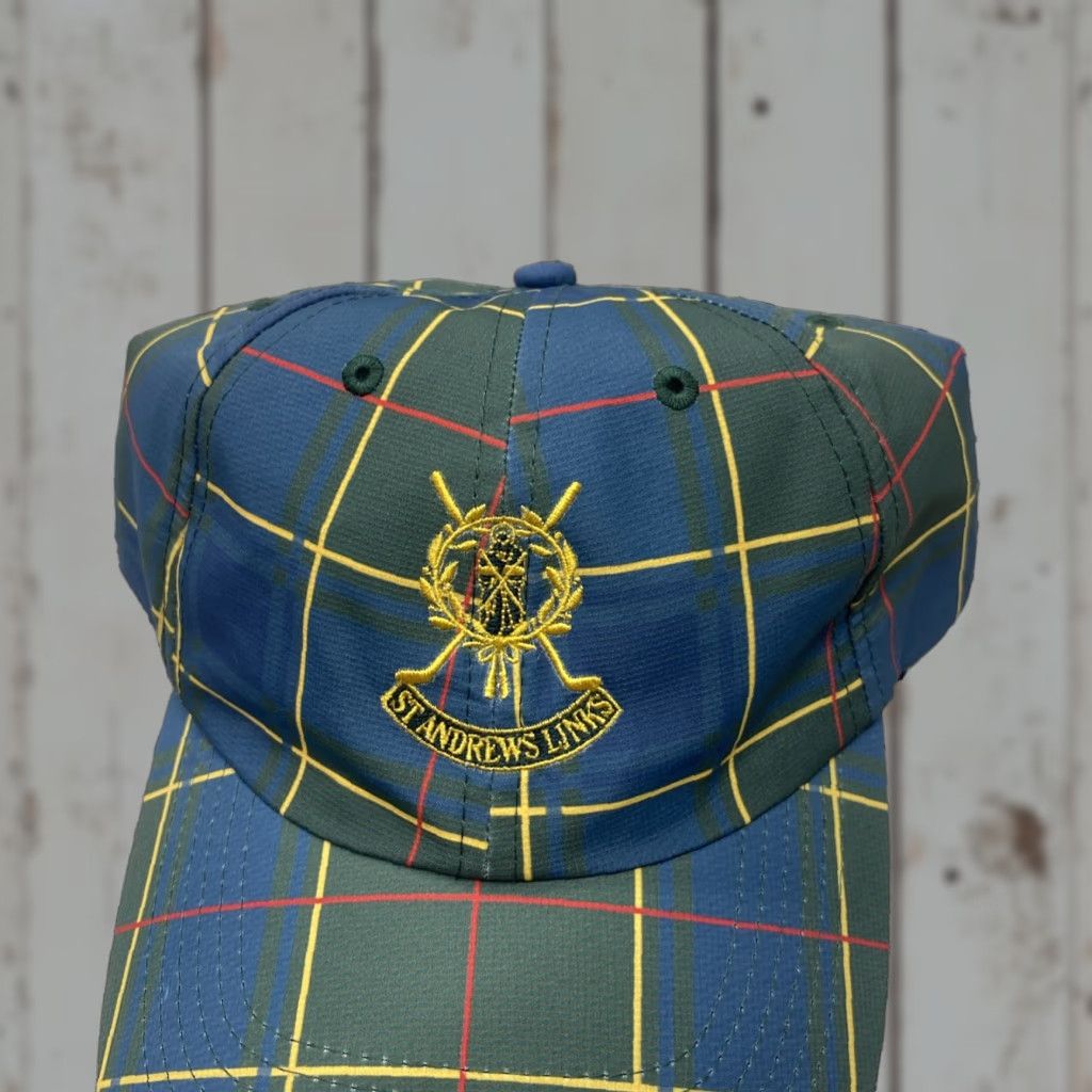 Vintage VINTAGE St.Andrews Links Hat Golf Old Course Strapback Blue/Green Plaid Men Adjustable Size ONE SIZE - 1 Thumbnail