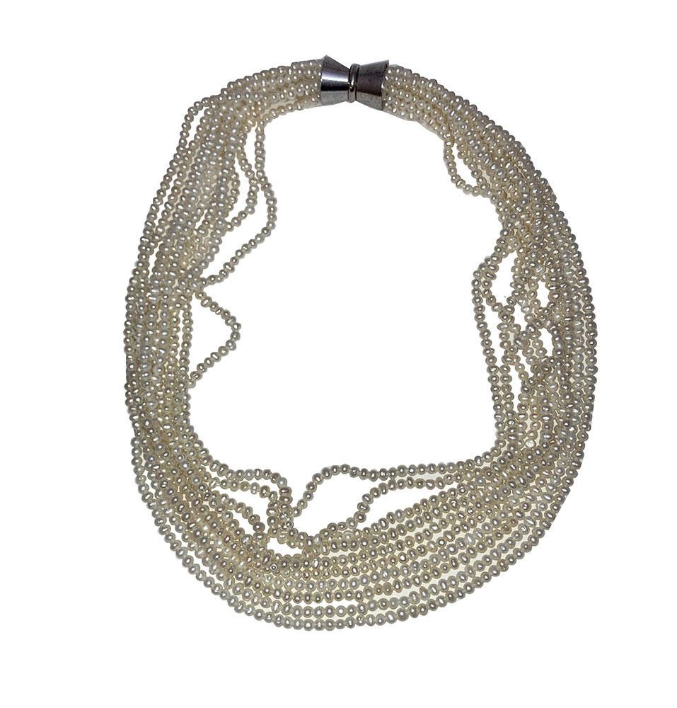 Designer Multi Strand Freshwater Pearl Torsade Necklace Size ONE SIZE - 4 Thumbnail