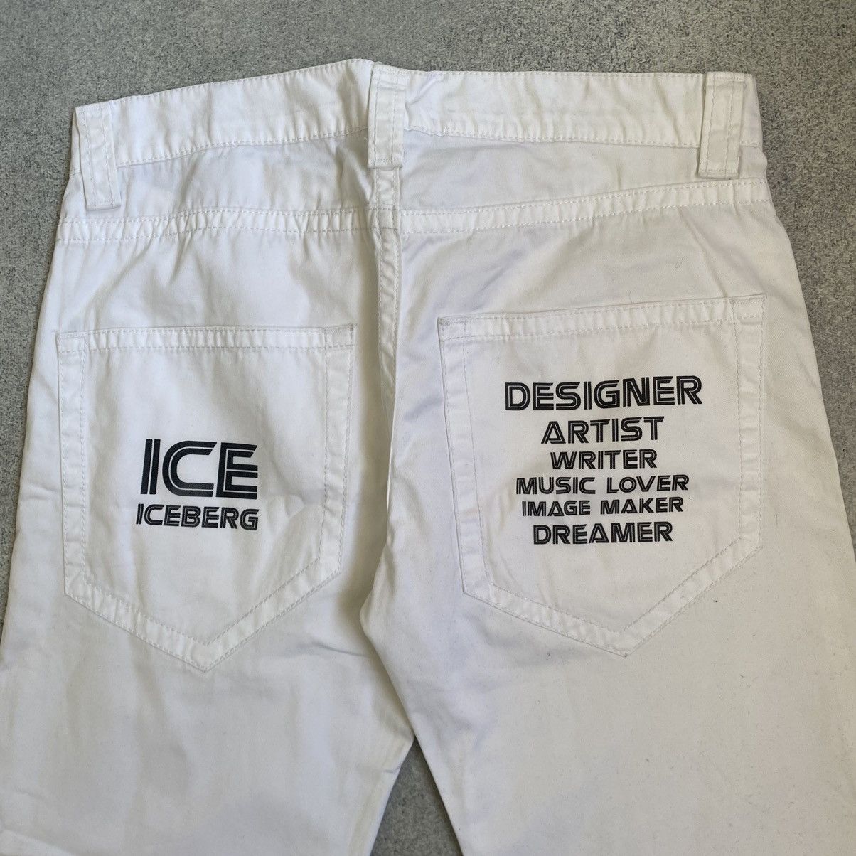 Iceberg Vintage 90's Iceberg Ice White Jeans Big Logo Pants Y2K Size US 31 - 4 Thumbnail