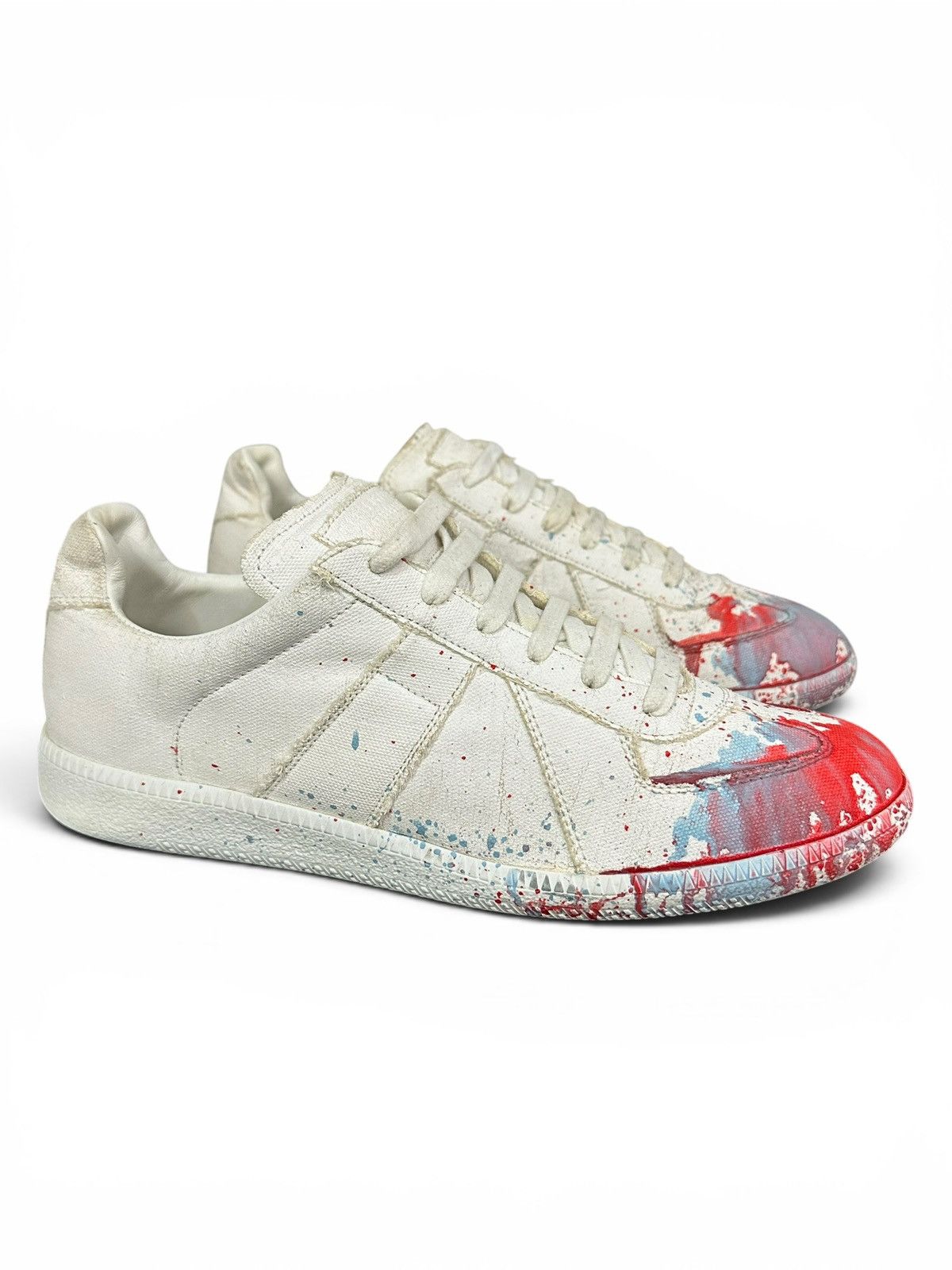 Maison Margiela Replica Gats Red Blue Paint Splatter