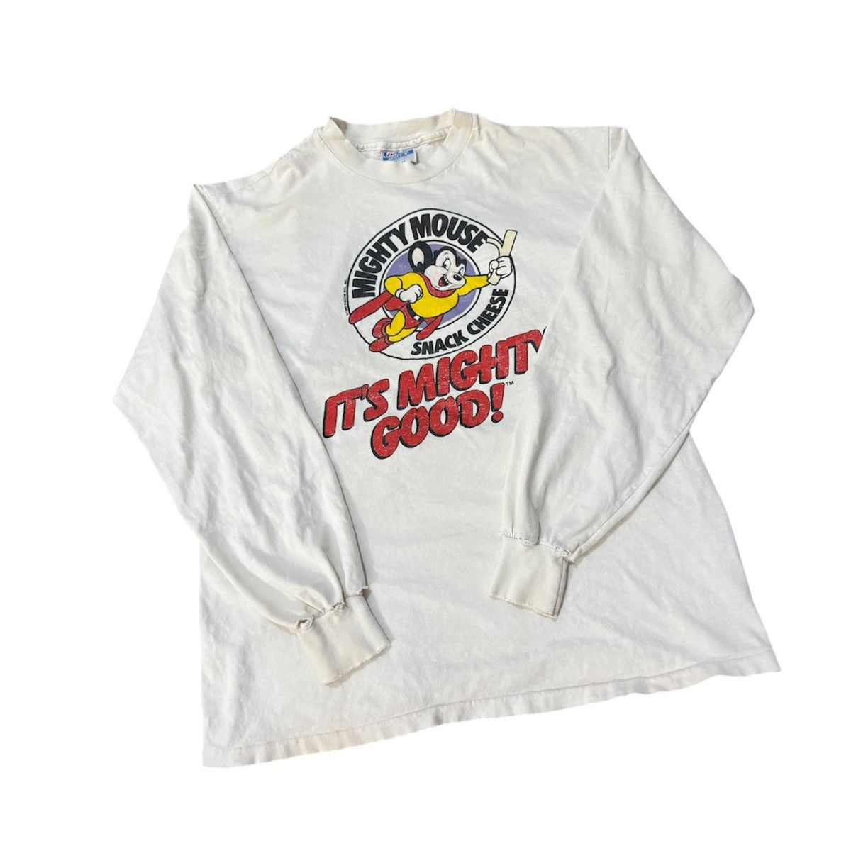 Vintage Vintage 80s Might Mouse Snack Cheese Promo T-Shirt Size US L / EU 52-54 / 3 - 1 Thumbnail