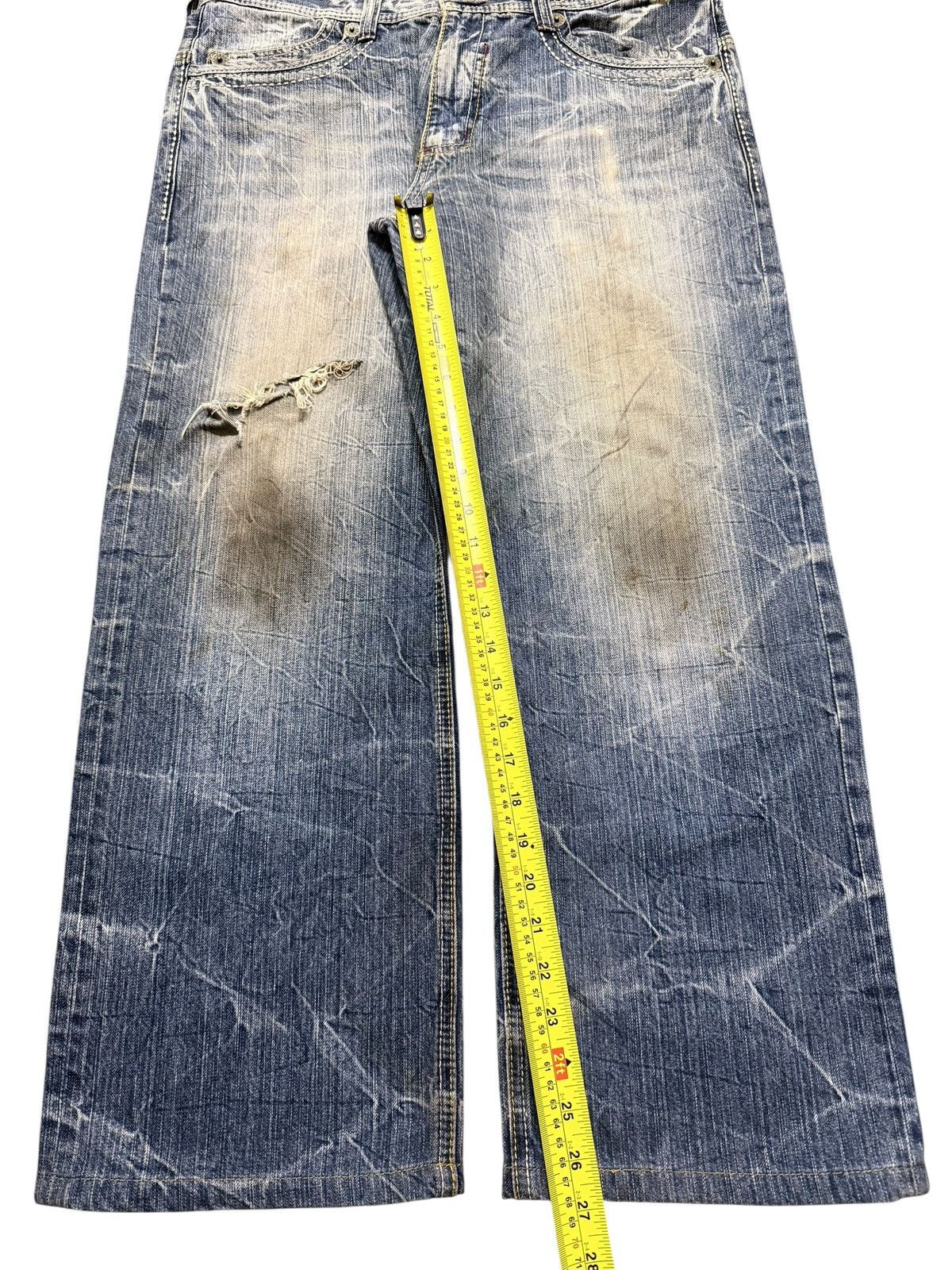 14th Addiction Vintage Japanese Brand Mud Wash Faded Thunder Distress Baggy Size US 34 / EU 50 - 13 Thumbnail